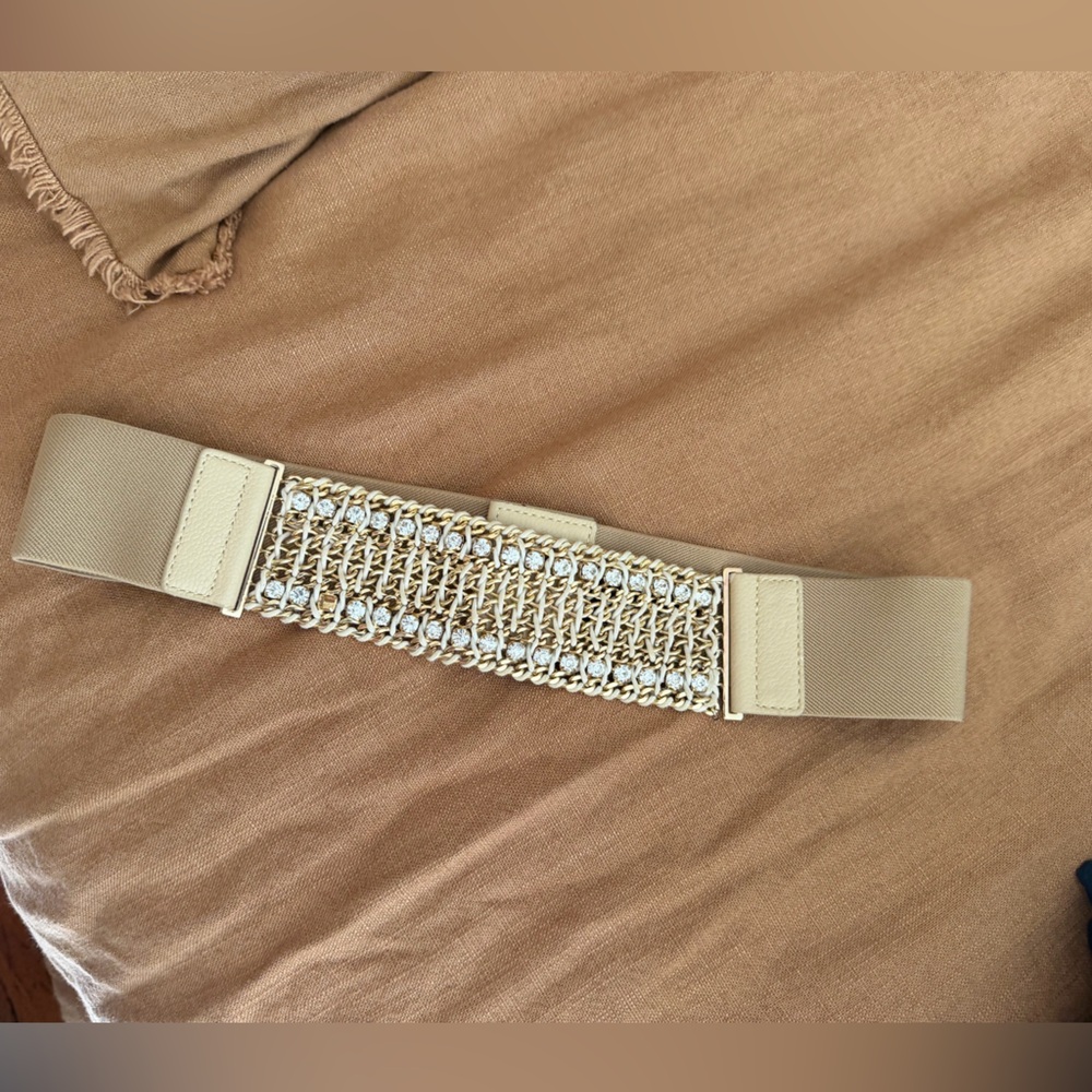 BCBGMaxAzria Gold and Tan Women's Belt